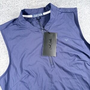 Bad Birdie Women's Blade Dark Navy Blue Sleeveless 1/4 Zip Golf Shirt Size M NWT